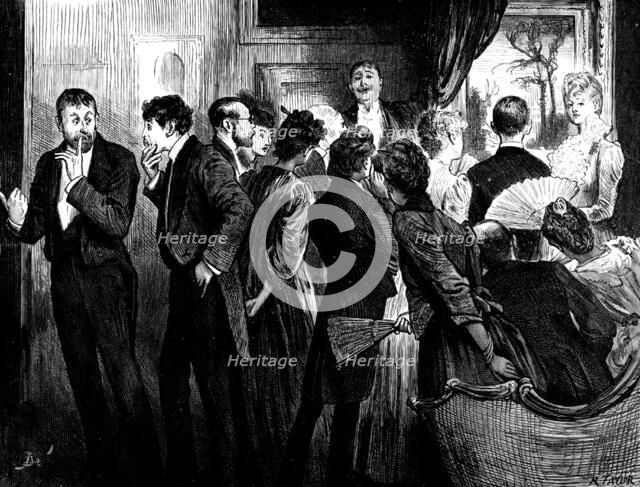 "Ghosts!" he murmured..."Spectres!" replied the other. "Phantoms and bogies!", 1890. Creator: R. Taylor.
