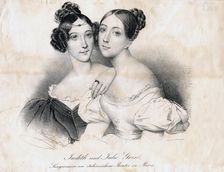 Giulia and Giuditta Grisi. Creator: Kneisel, August (1782-1855)