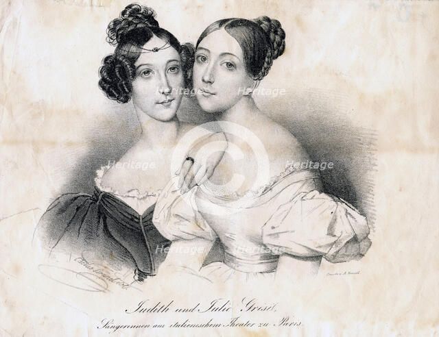 Giulia and Giuditta Grisi. Creator: Kneisel, August (1782-1855).