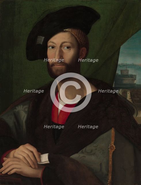 Giuliano de' Medici (1479-1516), Duke of Nemours. Creator: Workshop (?) of Raphael (Italian, Urbino 1483-1520 Rome).