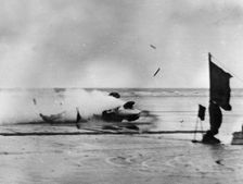 Giulio Foresti's crash at Pendine Sands, Wales, 1927