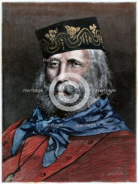 Giuseppe Garibaldi, Italian patriot, 1882. Artist: Unknown