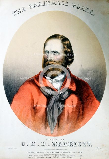 Giuseppe Garibaldi, Italian patriot, c1864 Artist: Unknown