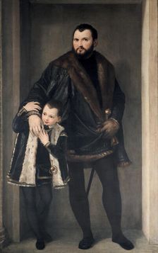 Giuseppe da Porto and his Son 16th century. Artist: Paolo Veronese