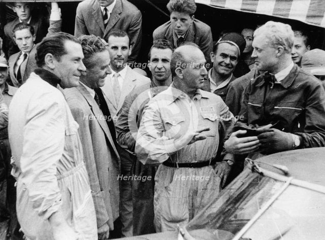 Giuseppe Farina and Mike Hawthorn, Spa-Francorchamps, Belgium, 1953. Artist: Unknown