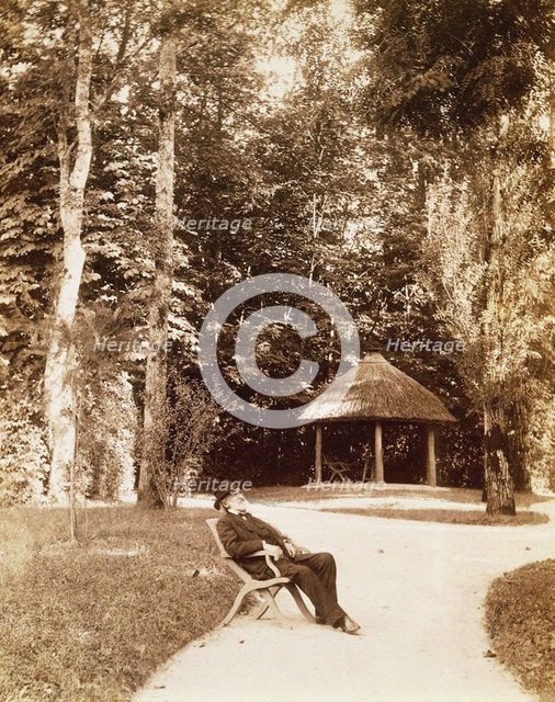 Giuseppe Verdi in the garden of Sant'Agata, .