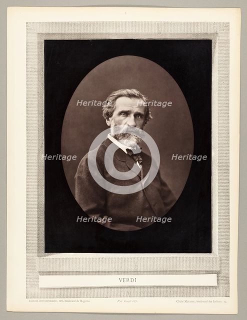 Giuseppe Verdi (Italian composer, 1813-1901), c. 1872. Creator: Ferdinand J. Mulnier.