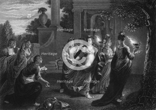 'Give us of your oil; for our lamps are gone out', c1840.  Creator: George Presbury.