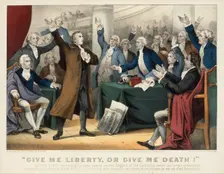 Give Me Liberty or Give Me Death!-Patrick Henry delivering his great speech on the Rights ..., 1876. Creators: Nathaniel Currier, James Merritt Ives, Currier and Ives