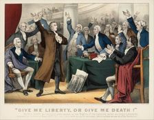 Give Me Liberty or Give Me Death!-Patrick Henry delivering his great speech on the Rights ..., 1876. Creators: Nathaniel Currier, James Merritt Ives, Currier and Ives