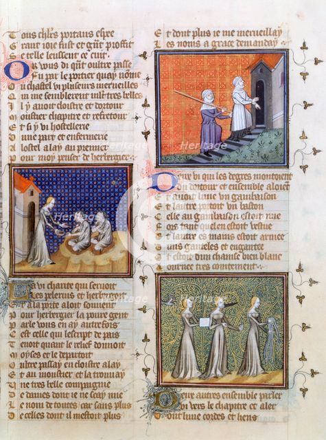 Giving alms, 1393. Artist: Unknown