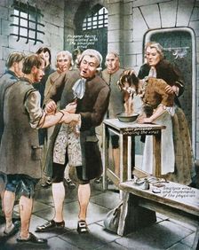Giving Prisoners the Smallpox in Gaol late 18th century, (c1934). Creator: Unknown