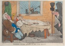 Giving Up the Ghost or One Too Many, 1813?., 1813?. Creator: Thomas Rowlandson