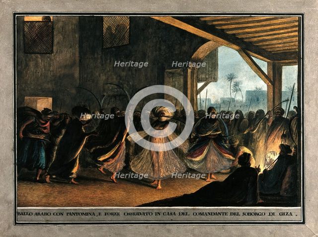 Giza, Egypt: a dance by sword dancers in the commandant's house, c1780s. Creator: Luigi Mayer.