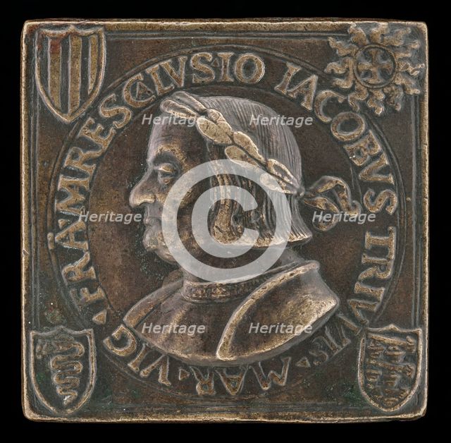 Gian Giacomo Trivulzio, 1441-1518, Marshal of France 1499 [obverse], c. 1499. Creator: Cristoforo Foppa.