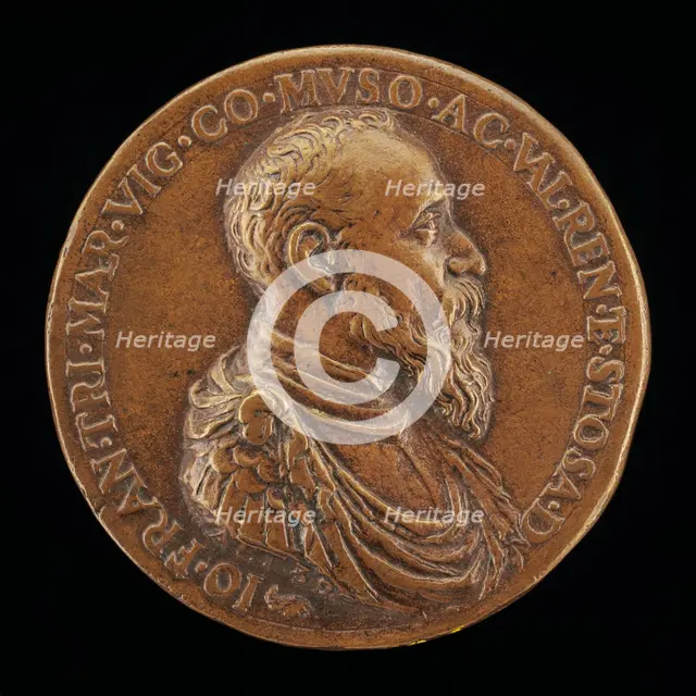 Gianfrancesco Trivulzio, 1504-1573, Marquess of Vigevano 1518 and Count of Mesocco [obverse], c1548. Creator: Pietro Paolo Galeotti.