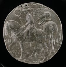 Gianfrancesco Riding in a Rocky Landscape, with a Companion [reverse], c. 1439. Creator: Pisanello