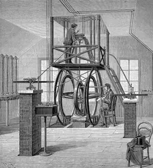 Giant galvanometer in the physics laboratory, Cornell University, New York, USA, 1886. Creator: Unknown