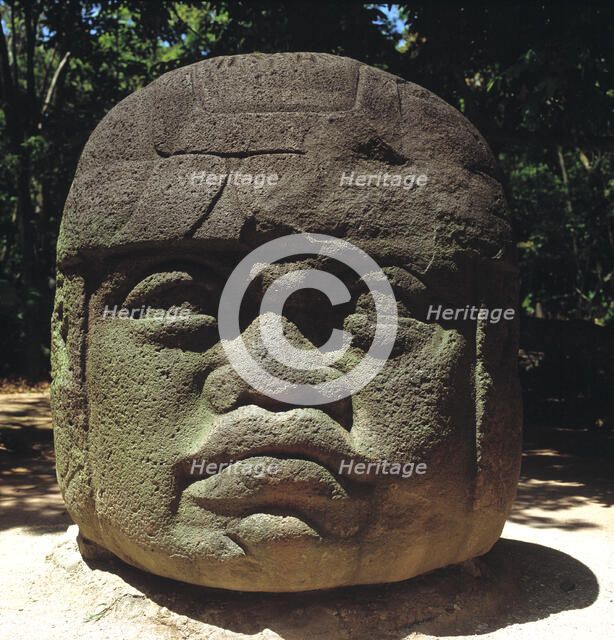 Giant head from Olmec culture.