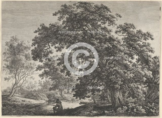 Giant Oak with a Seated Fisherman. Creator: Carl Wilhelm Kolbe the elder.