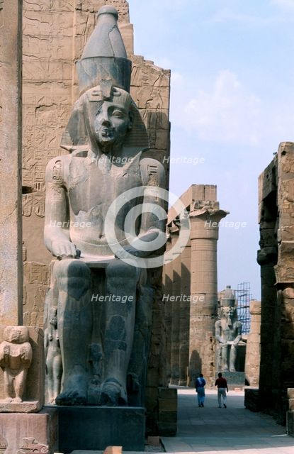Giant statue of Rameses II third king of the 19th dynasty, Luxor, Egypt, c1279-c1213 BC Artist: Unknown