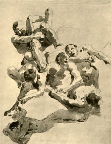 Giants fighting mid 18th century, (1928). Artist: Giovanni Battista Tiepolo