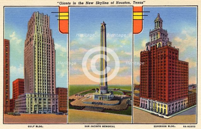 'Giants in the new skyline of Houston, Texas', USA, 1938. Artist: Unknown