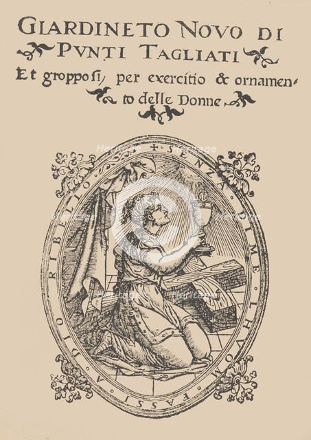 Giardineto novo di punti tagliati et gropposi per exercitio & ornamento delle donne (Venic..., 1554. Creator: Matteo Pagano.