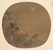 Gibbons Raiding an Egret's Nest, late 12th century. Creator: Unknown