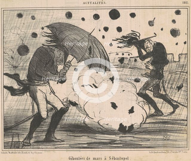 Giboulées de mars a Sébastopol, c1850s. Creator: Honore Daumier.