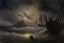 Gibraltar by Night, 1844. Artist: Aivazovsky, Ivan Konstantinovich (1817-1900)