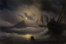 Gibraltar by Night, 1844. Artist: Aivazovsky, Ivan Konstantinovich (1817-1900)