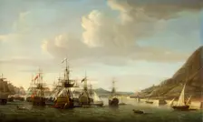 Gibraltar relieved by Sir George Rodney, 1780, 1780-1782. Creator: Dominic Serres