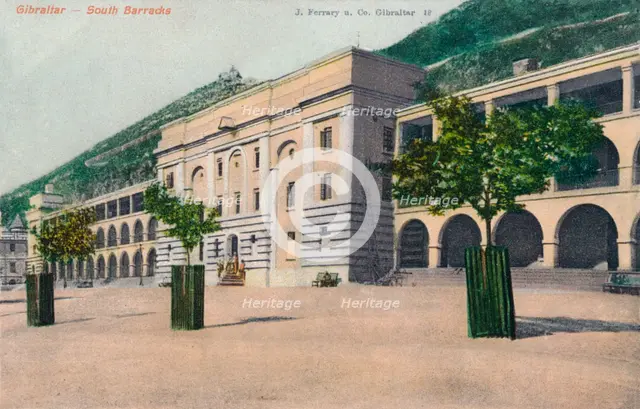 'Gibraltar - South Barracks', 1900. Artist: Unknown.