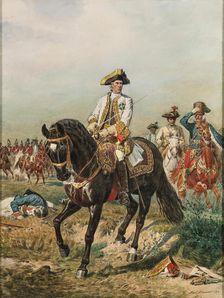 Gideon Ernst Freiherr von Loudon at Kunersdorf , 1877. Creator: L'Allemand; Siegmund (1840-1910)