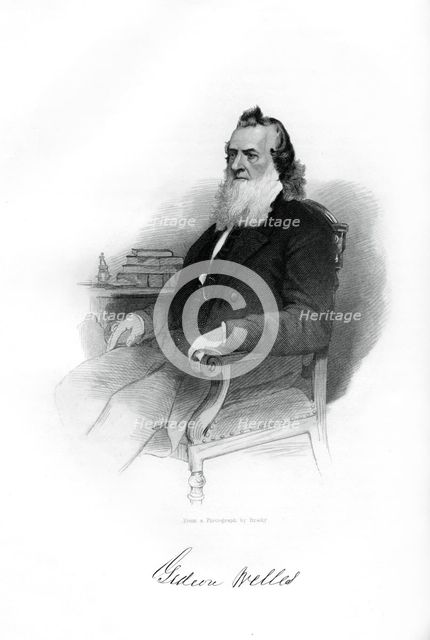 Gideon Welles, US Secretary of the Navy from 1861 to 1869, 1862-1867. Artist: Unknown