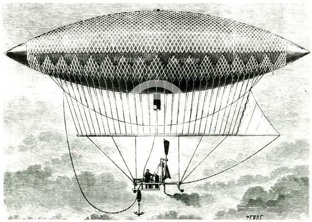 Giffard Dirigible, 1852.  Creator: Perot.