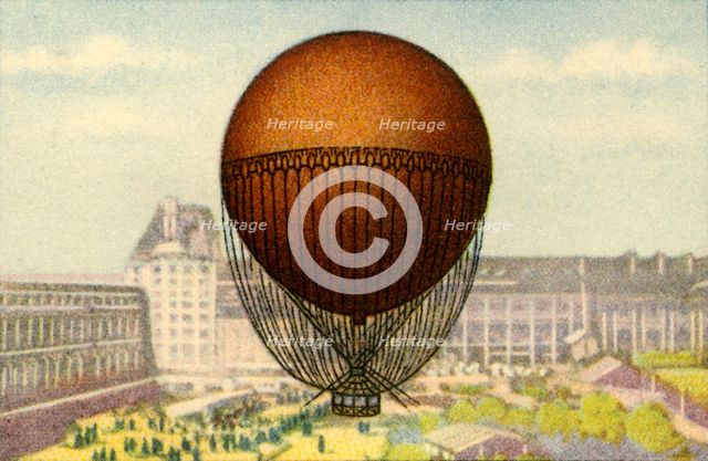Giffard's balloon exhibited at the Paris World's Fair, 1878, (1932). Creator: Unknown.
