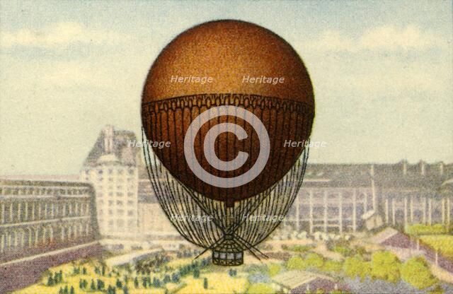 Giffard's balloon exhibited at the Paris World's Fair, 1878, (1932). Creator: Unknown.