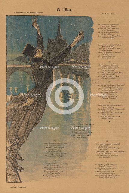 Gil Blas Illustré: At the Water's Edge (A lEau), 1896. Creator: Théophile Alexandre Steinlen (Swiss, 1859-1923).