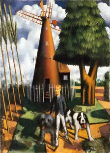 Gilbert Cannan and his Mill, 1916. Artist: Mark Gertler