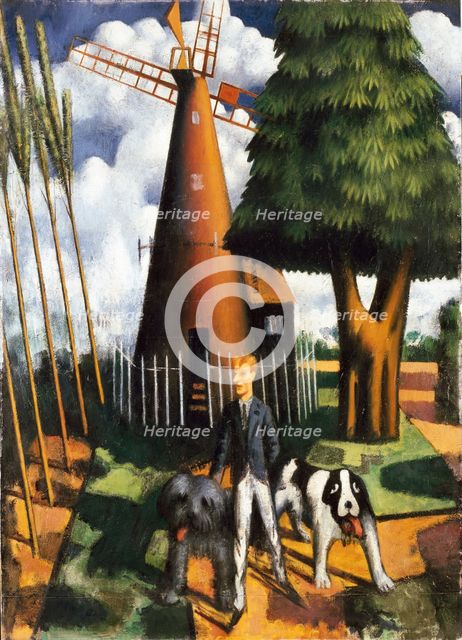 Gilbert Cannan and his Mill, 1916. Artist: Mark Gertler.