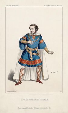 Gilbert Duprez (1806-1896) as Gaston in the Opera Jerusalem by Giuseppe Verdi at the..., 1847. Creator: Lacauchie, Alexandre (1814-1886)