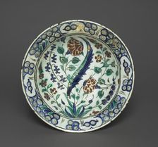Gilded Dish with Flowers and Leaves, c. 1590. Creator: Unknown