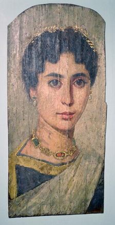 Gilded Egyptian portrait of a woman, 2nd century BC