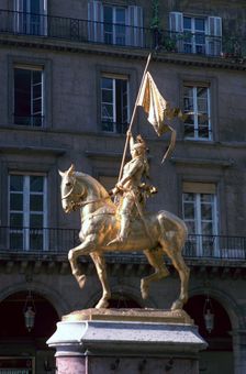 Gilded equestrian statue of St Joan of Arc, 19th century