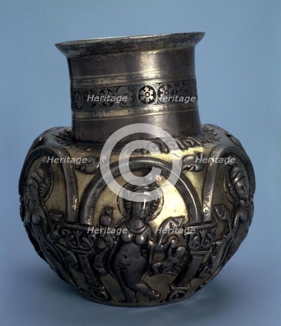 Gilded silver jug with dancing girls, Sasanian, 5th or 6th century. Artist: Unknown