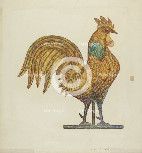 Gilded Weathercock, c. 1940. Creator: Laura Bilodeau.