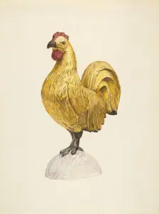 Gilded Wooden Rooster, 1935/1942. Creator: Karl J. Hentz