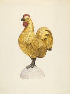 Gilded Wooden Rooster, 1935/1942. Creator: Karl J. Hentz